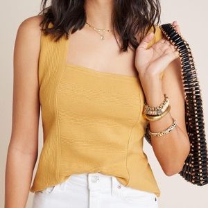 NWT Anthropologie Maeve Gold Cross Back Tank XS